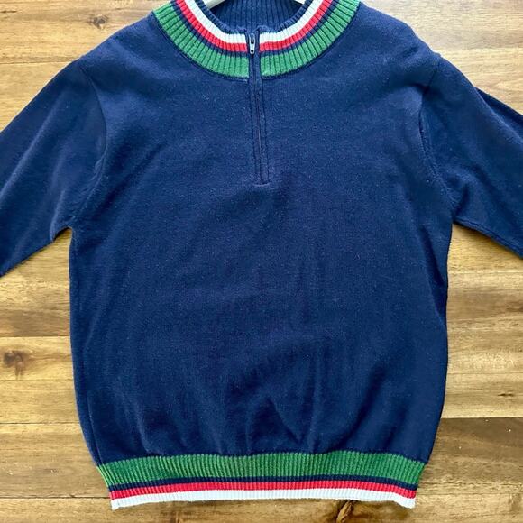 Florence Eiseman Navy Green Red Half Zip Sweater & Tartan Plaid Pants Set Boys 5 - Picture 4 of 12